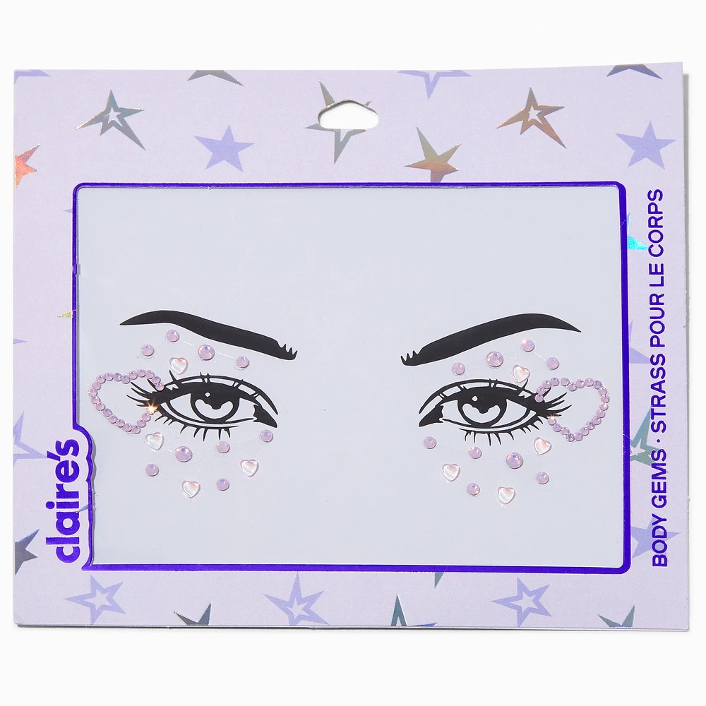 Pastel Purple Heart Eye Gems