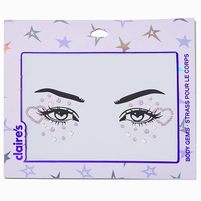 Pastel Purple Heart Eye Gems