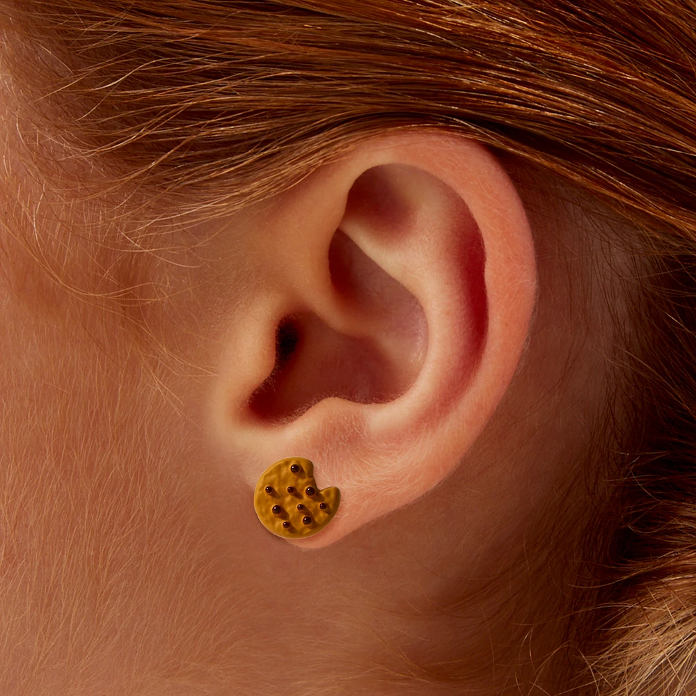 Chocolate Chip Cookie Stud Earrings 