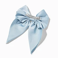 Light Blue Satin Hair Bow Clip