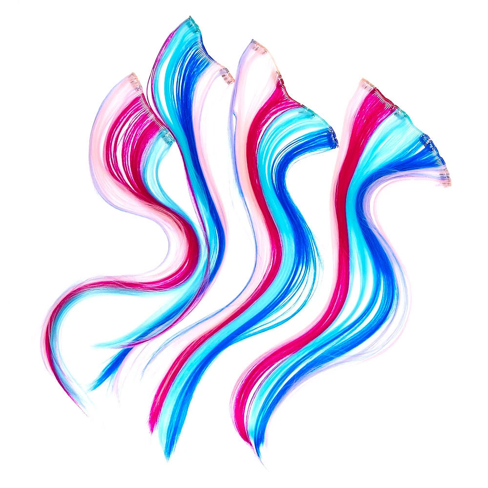 Mermaid Faux Hair Clip Extensions - 4 Pack