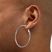 Silver Large 50mm Hoop Earrings