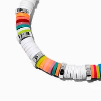 Rainbow Heishi Bead Stretch Bracelet 