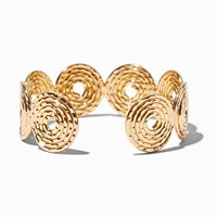 Gold-tone Swirl Disc Cuff Bracelet