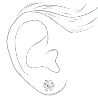 C LUXE by Claire's 18kt Gold Plated Cubic Zirconia 8mm Round Stud Earrings