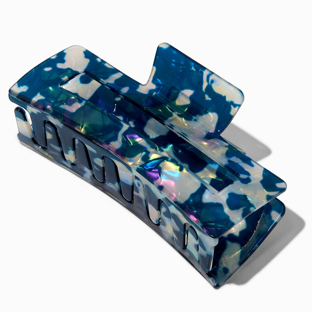 Blue Tortoiseshell Rectangular Hair Claw