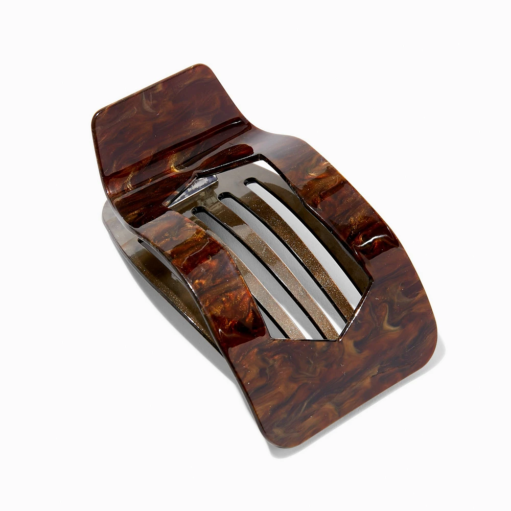Brown Pearlized Marble Yoga Hair Claw