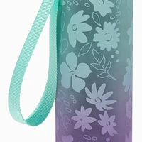 Green & Purple Ombré Floral Water Bottle