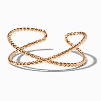 Gold-tone Twisted Rope X Cuff Bracelet 