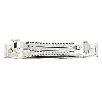 Silver Rhinestone Rectangle Hair Barrette