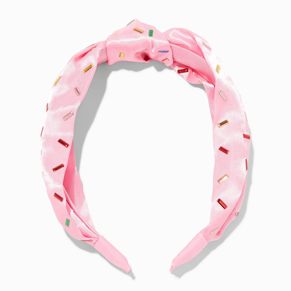 Pink Sprinkle Knotted Headband