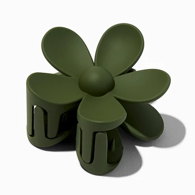 Matte Sage Green Flower Medium Hair Claw