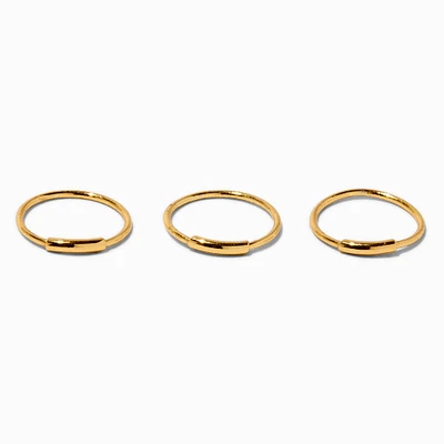 22G Gold-tone Sterling Silver Bar Hoop Nose Rings - 3 Pack