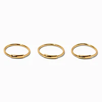 22G Gold-tone Sterling Silver Bar Hoop Nose Rings - 3 Pack