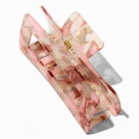 Coral Tortoiseshell Rectangular Hair Claw