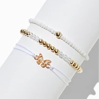 White ''Breathe'' Inspiration Beaded Bracelet Set - 3 Pack