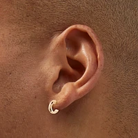Gold-tone Mixed Heart Earring Stackables Set - 6 Pack