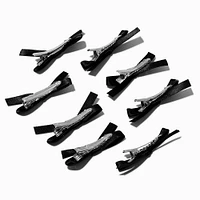 Black Mini Hair Bows - 8 Pack 