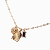 Gold-tone Mixed Charm Pendant Necklace