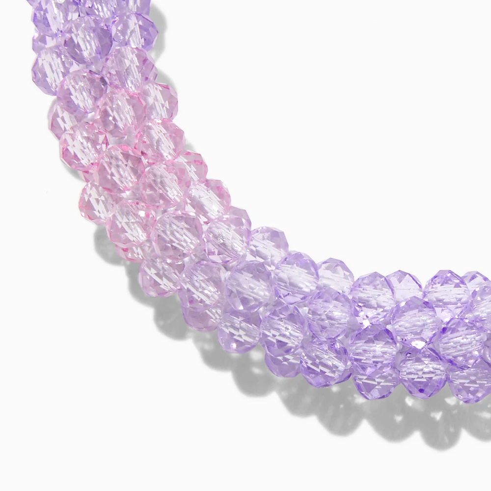 Claire's Club Pink & Purple Textured Stretch Bracelet