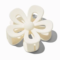 White Open Flower Hair Claw