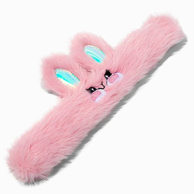 Pink Fuzzy Bunny Slap Bracelet 