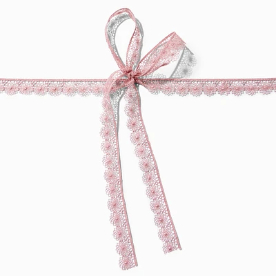 Pink Lace Bow Choker Necklace 
