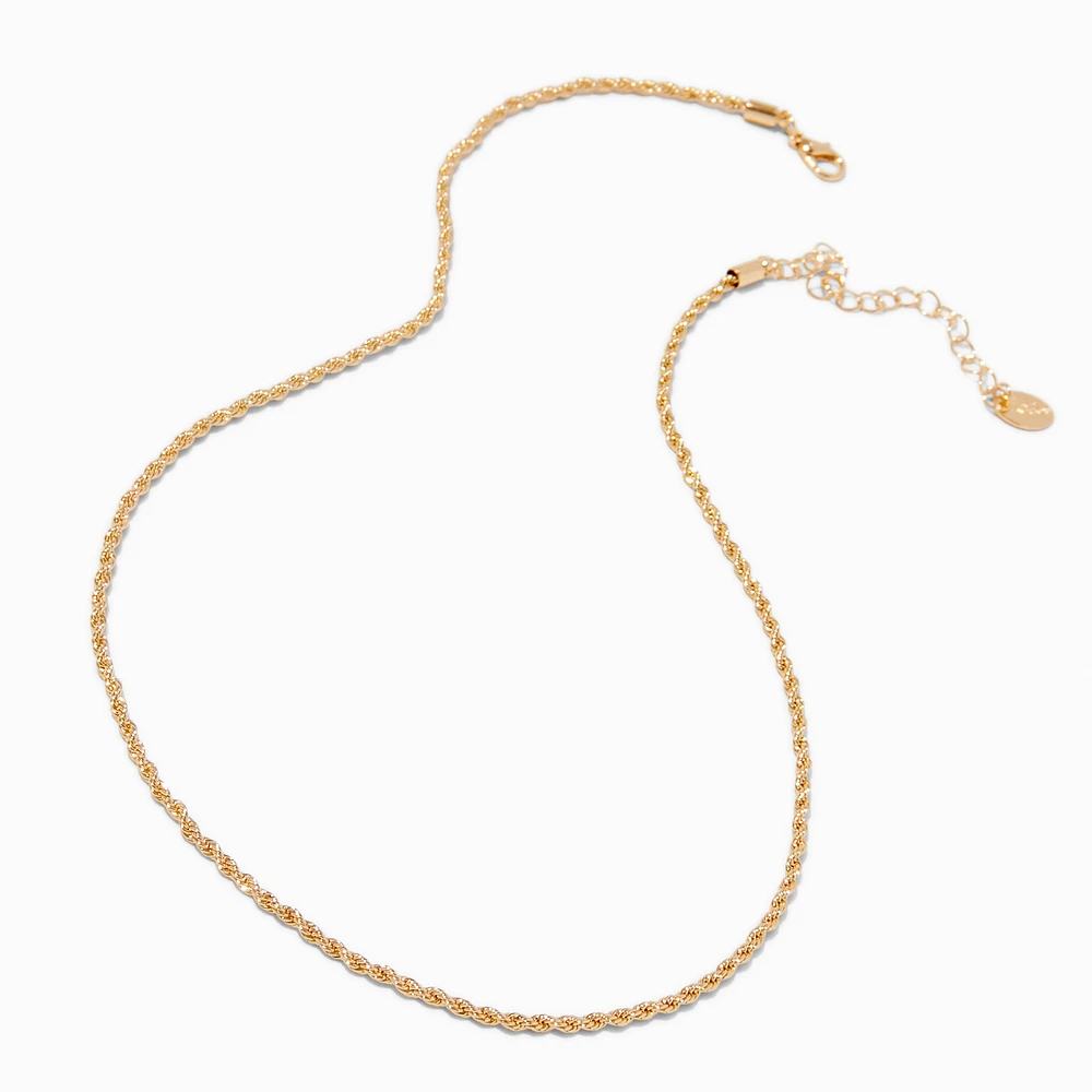 Gold-tone Twisted Rope Short Chain Necklace