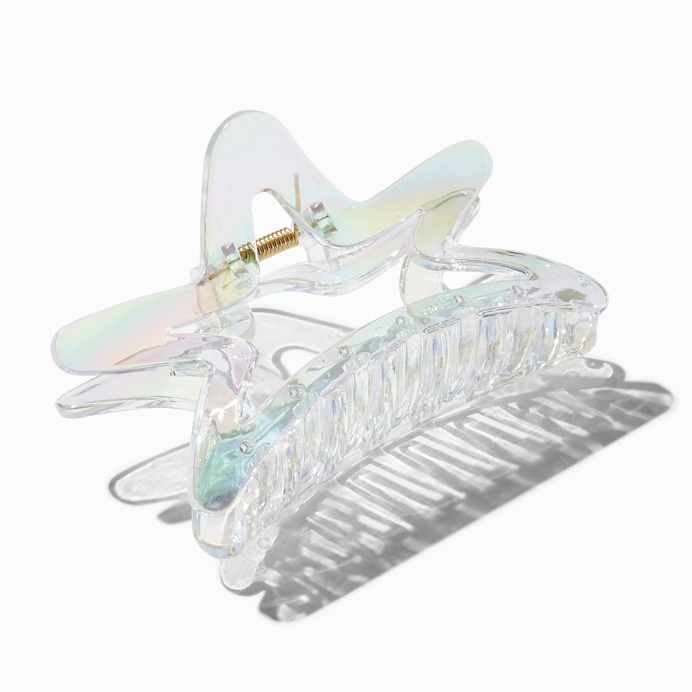 Holographic Clear Star Hair Claw