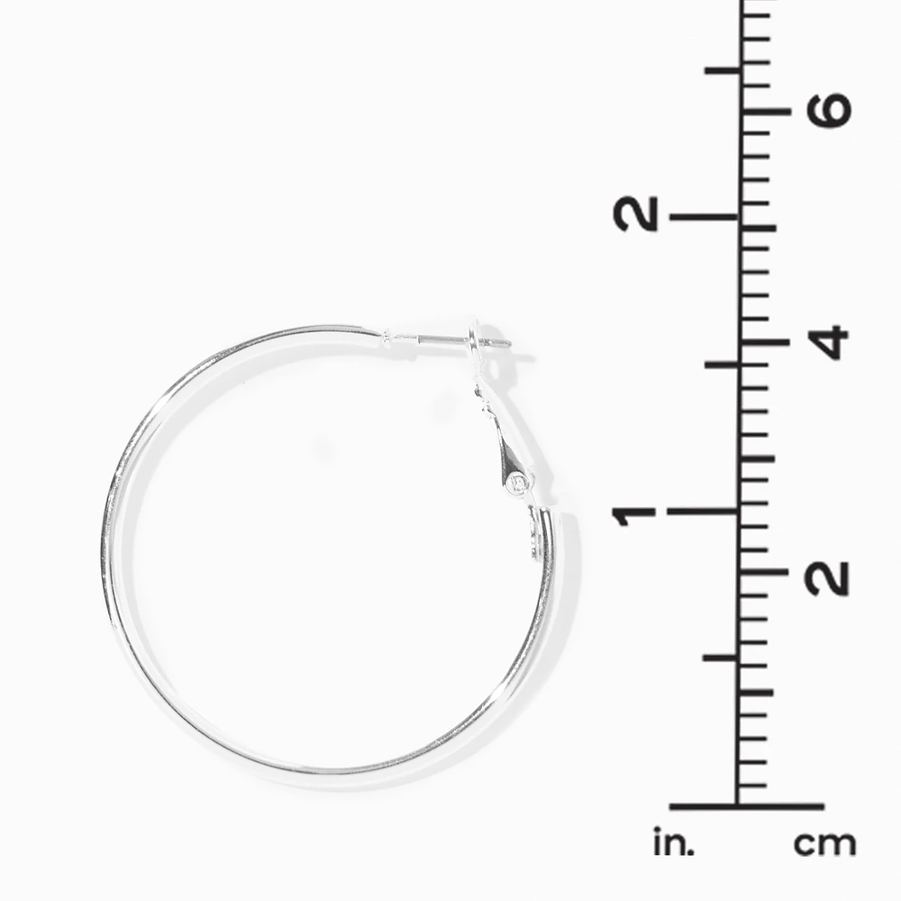 Silver-tone 40mm Hoop Earrings