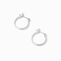 Silver-tone 15mm Square Edge Hoop Earrings