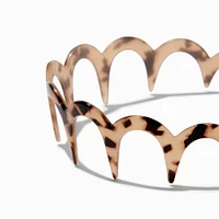 Neutral Tortoiseshell Zig Zag Headbands - 2 Pack