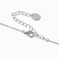 Silver-tone Crystal Lock & Key Pendant Necklace
