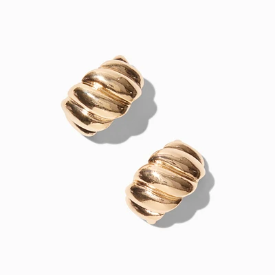 Gold-tone Thick Croissant Hoop Earrings