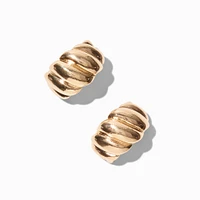 Gold-tone Thick Croissant Hoop Earrings
