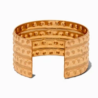 Gold-tone Dot Textured Cuff Bracelet