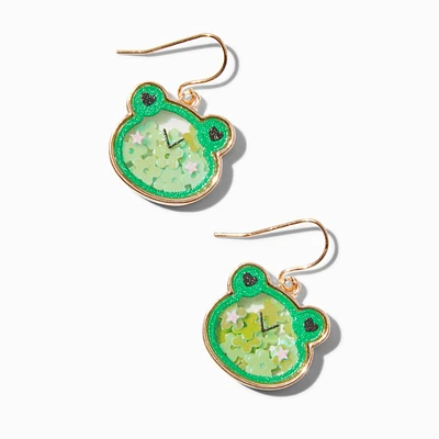 Green Frog Shaker Drop Earrings