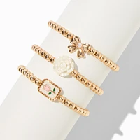 Gold-tone Uptown Stretch Bracelets - 3 Pack