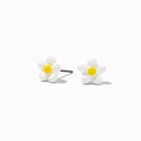 Mini White Daisy Stud Earrings