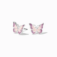 Pink & Purple Ombré Butterfly Stud Earrings