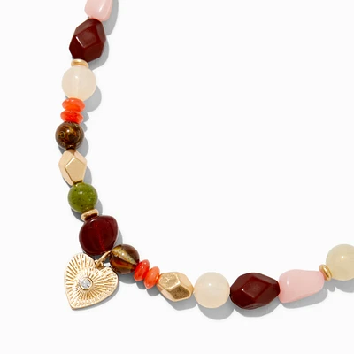 Boho Beaded Heart Choker Necklace