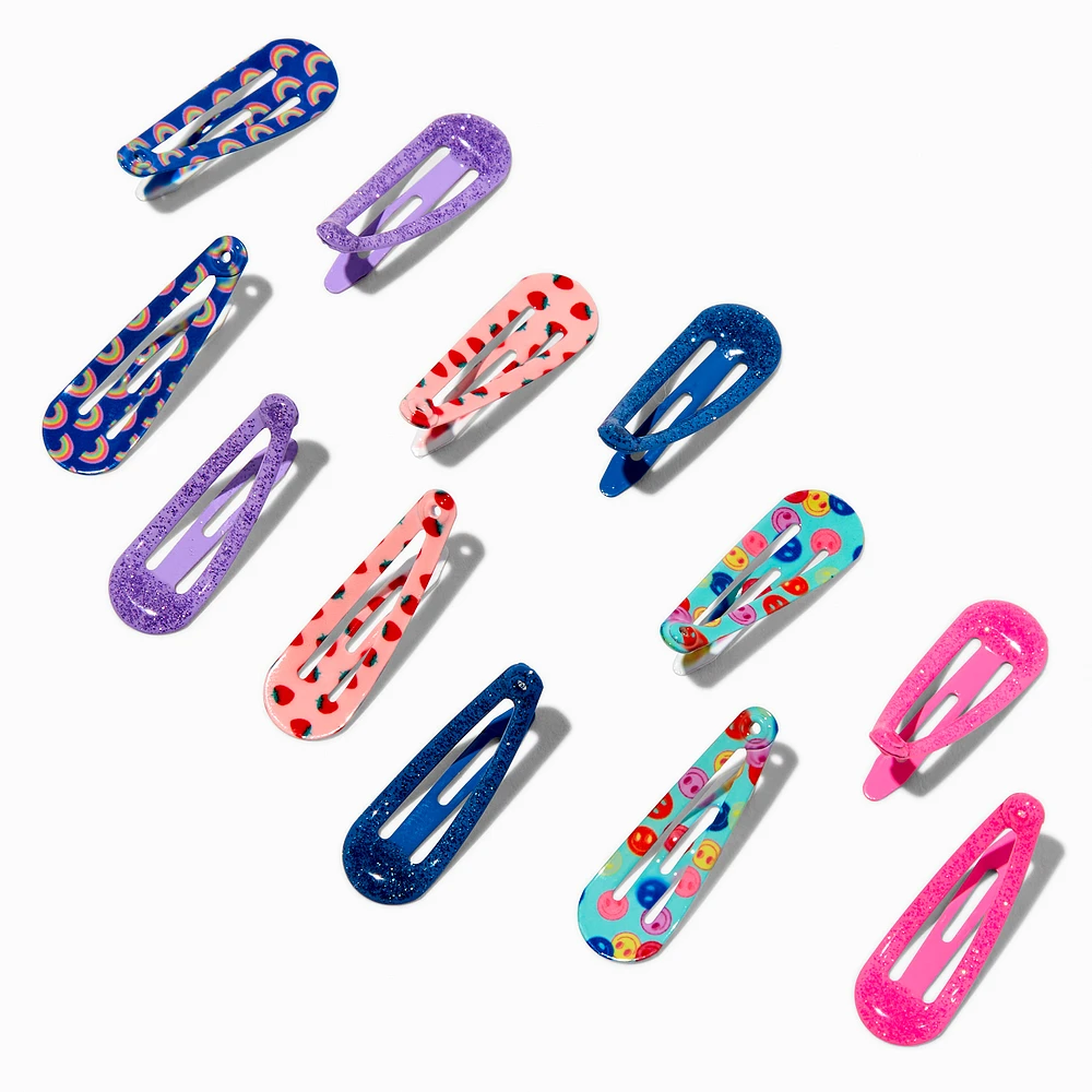 Claire's Club Space Icon Snap Hair Clips - 12 Pack