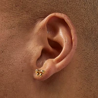 C LUXE by Claire's 18k Yellow Gold Plated Cubic Zirconia Bow Stud Earrings