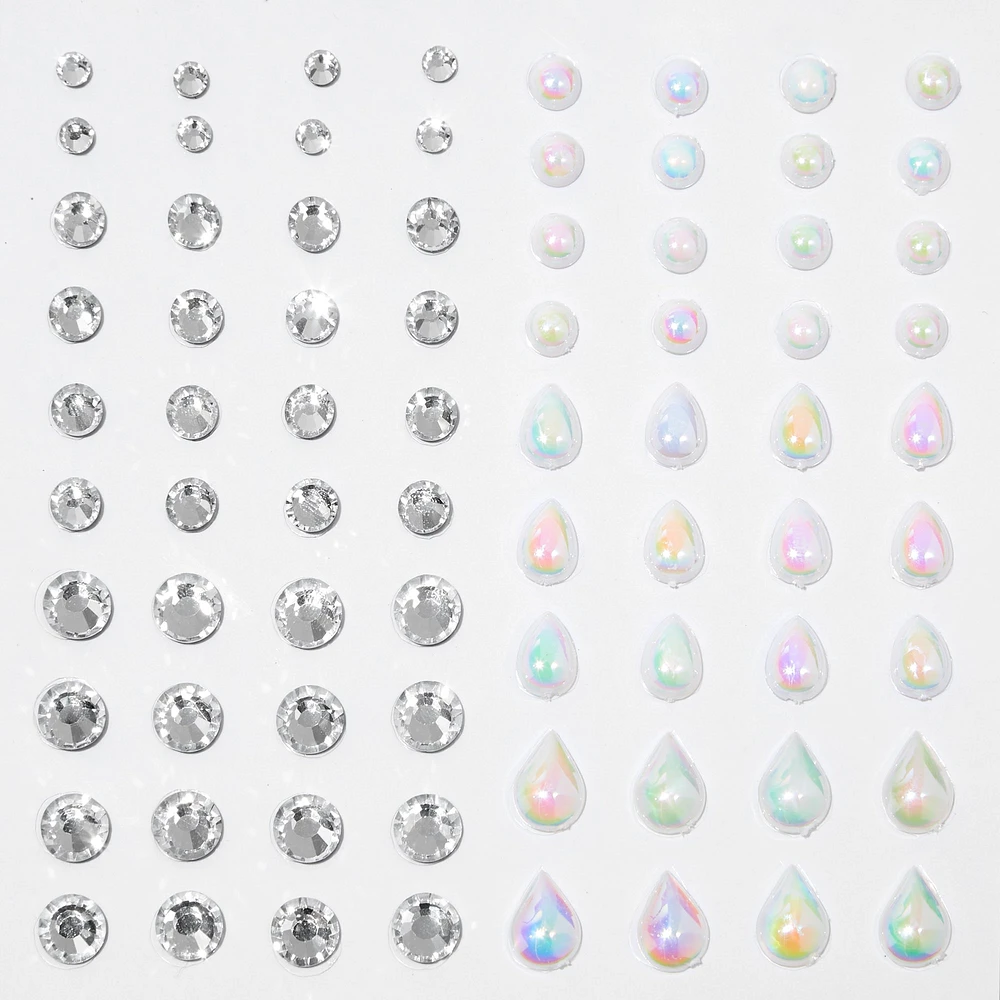 Teardrop Mermaid Iridescent Hair Gems - 80 Pack