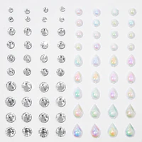 Teardrop Mermaid Iridescent Hair Gems  - 80 Pack 