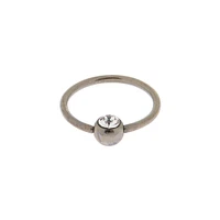 Silver-tone Titanium 20G Crystal Cartilage Hoop Earring
