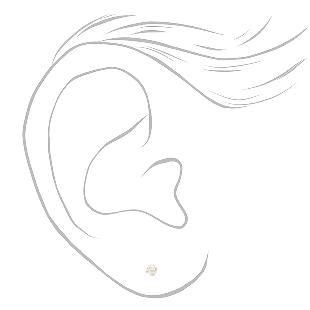 Round Diamond Stud Earrings 1/10 ct. tw. 14kt Yellow Gold