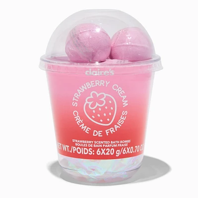 Strawberry Cream Scented Bath Bomb Set - 6 Pack