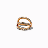 Gold-tone Triple Row Twister 18G Cartilage Clicker Earring