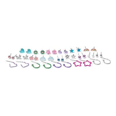 Rainbow Spring Icons Mixed Stud & Hoop Earrings - 20 Pack